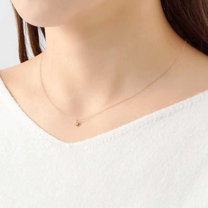 WEB限定】K18 ピンクゴールド ダイヤモンド ネックレス（0.06ct