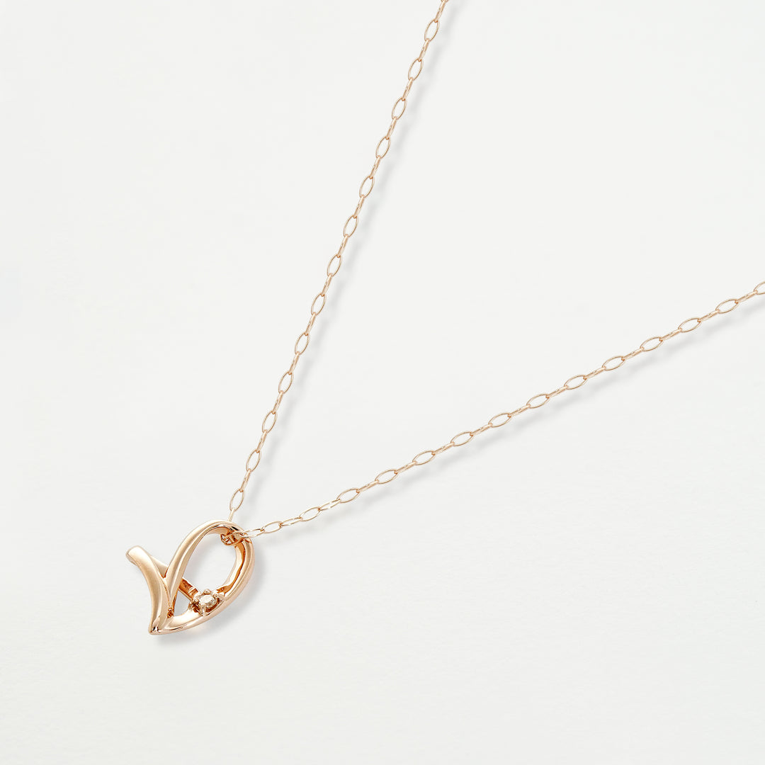 WEB限定】K10 ピンクゴールド ダイヤモンド ハート ネックレス