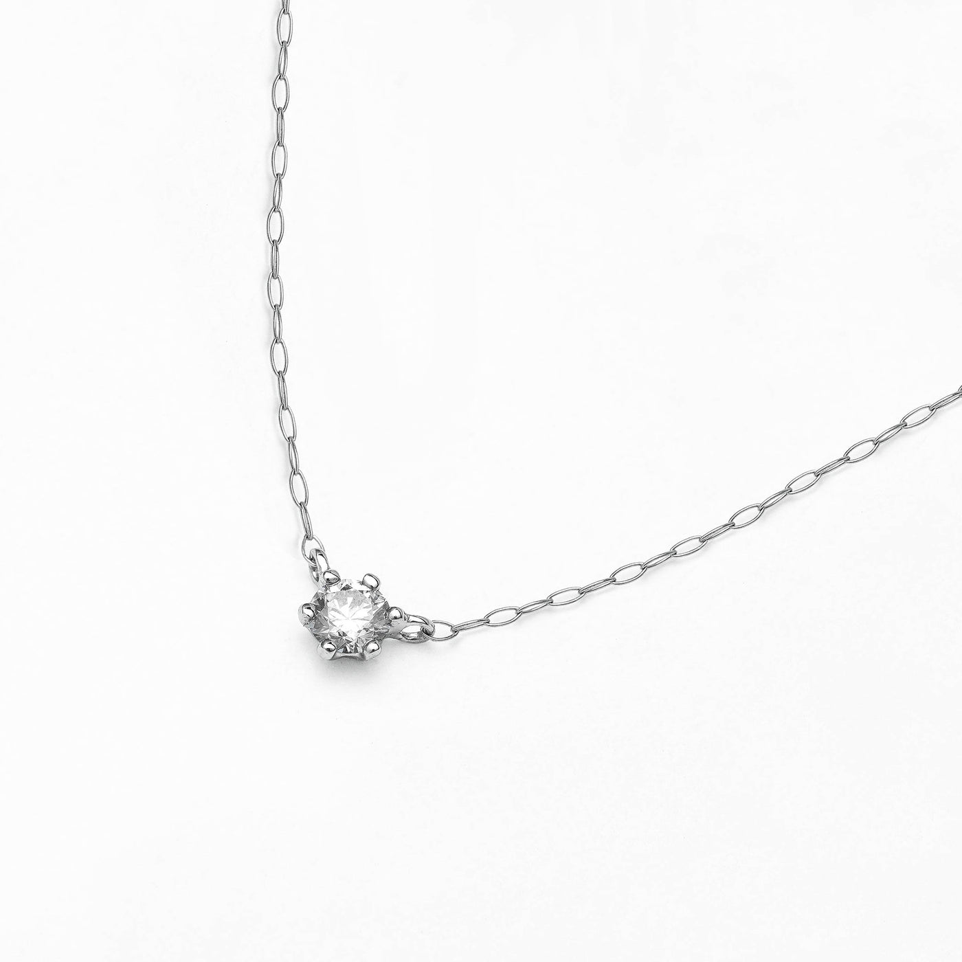 【WEB限定】K18 ホワイトゴールド ダイヤモンド ネックレス（0.15ct）