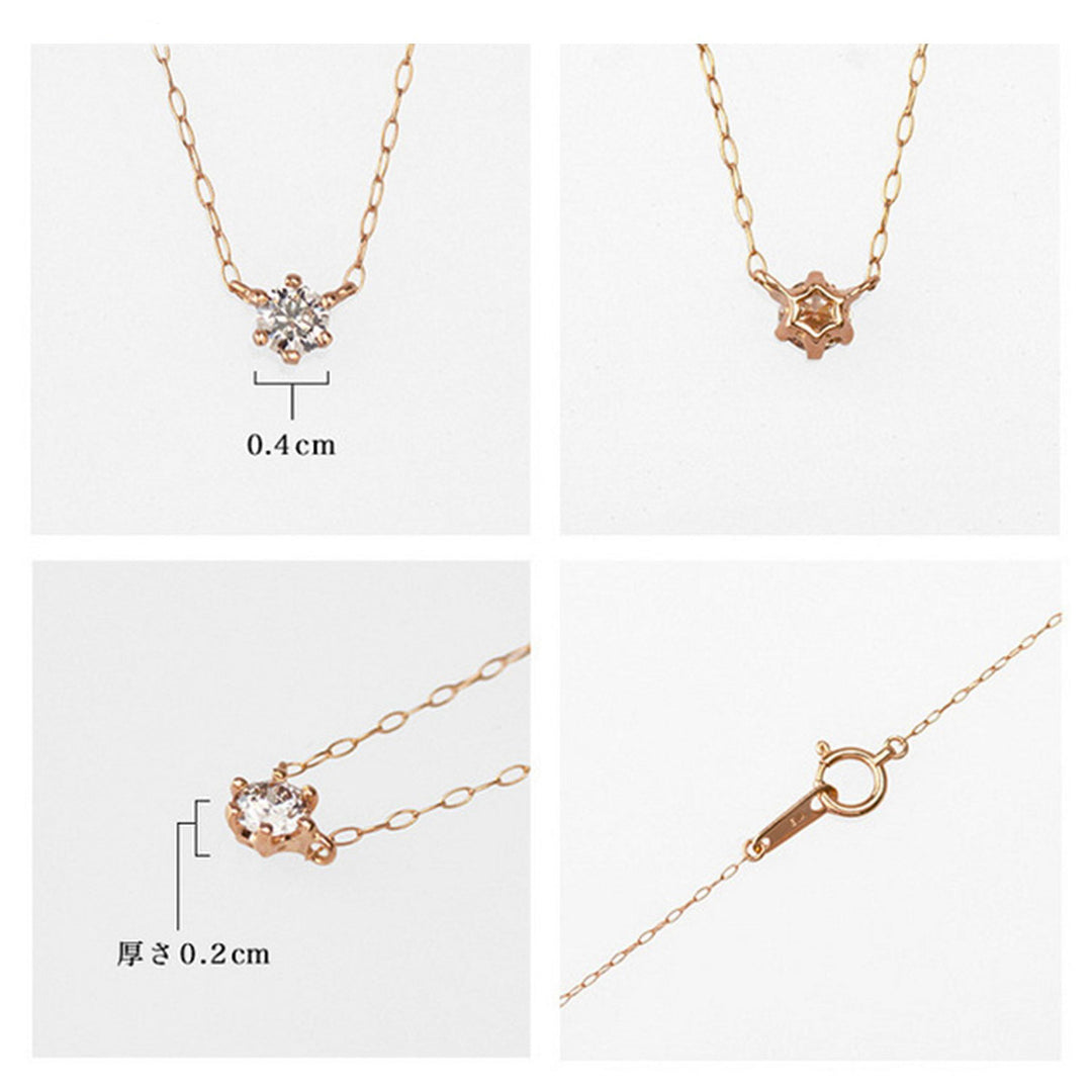 WEB限定】K18 ピンクゴールド ダイヤモンド ネックレス（0.15ct