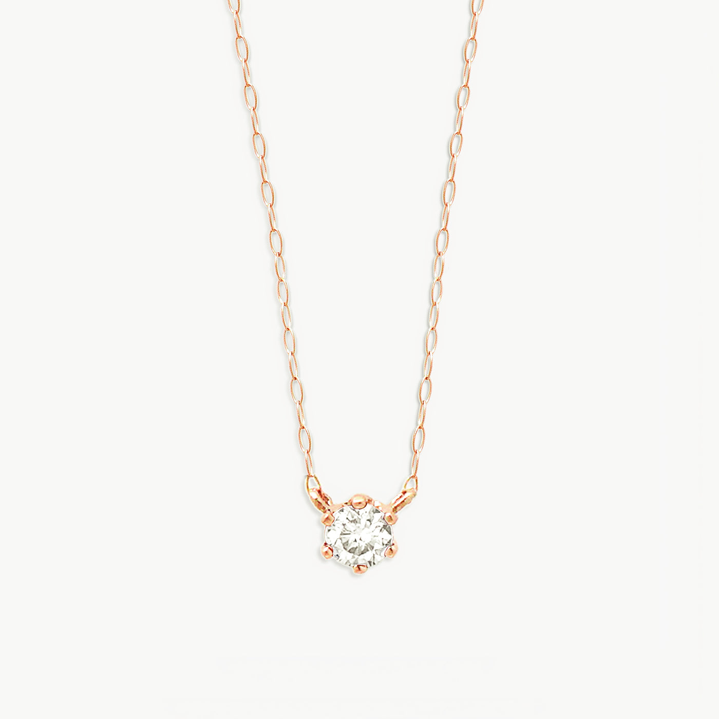【WEB限定】4月誕生石 K18 ピンクゴールド ダイヤモンド ネックレス（0.15ct）