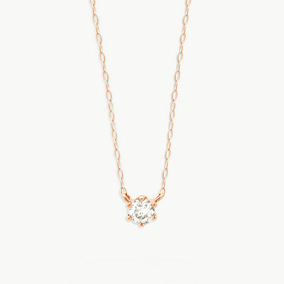 【WEB限定】4月誕生石 K18 ピンクゴールド ダイヤモンド ネックレス（0.15ct）
