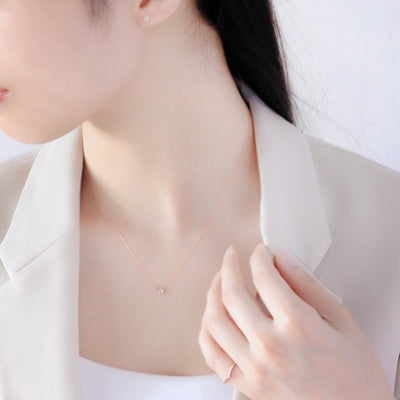 【WEB限定】4月誕生石 K18 ピンクゴールド ダイヤモンド ネックレス（0.15ct）