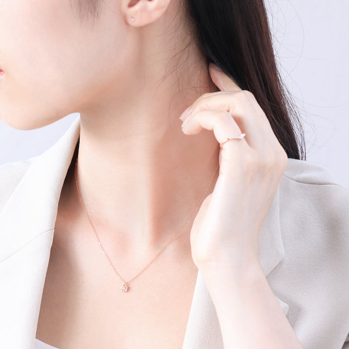 WEB限定】K10 ピンクゴールド ダイヤモンド フラワー ネックレス
