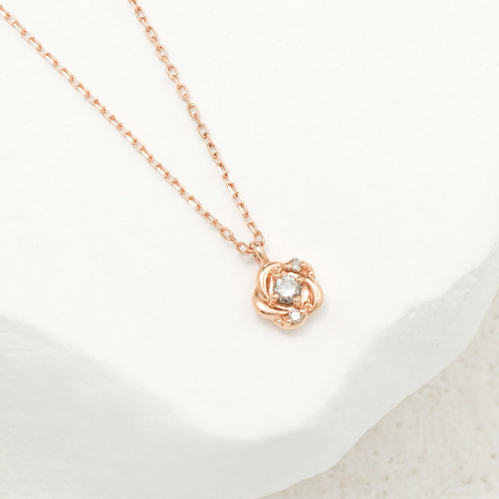 WEB限定】K10 ピンクゴールド ダイヤモンド フラワー ネックレス