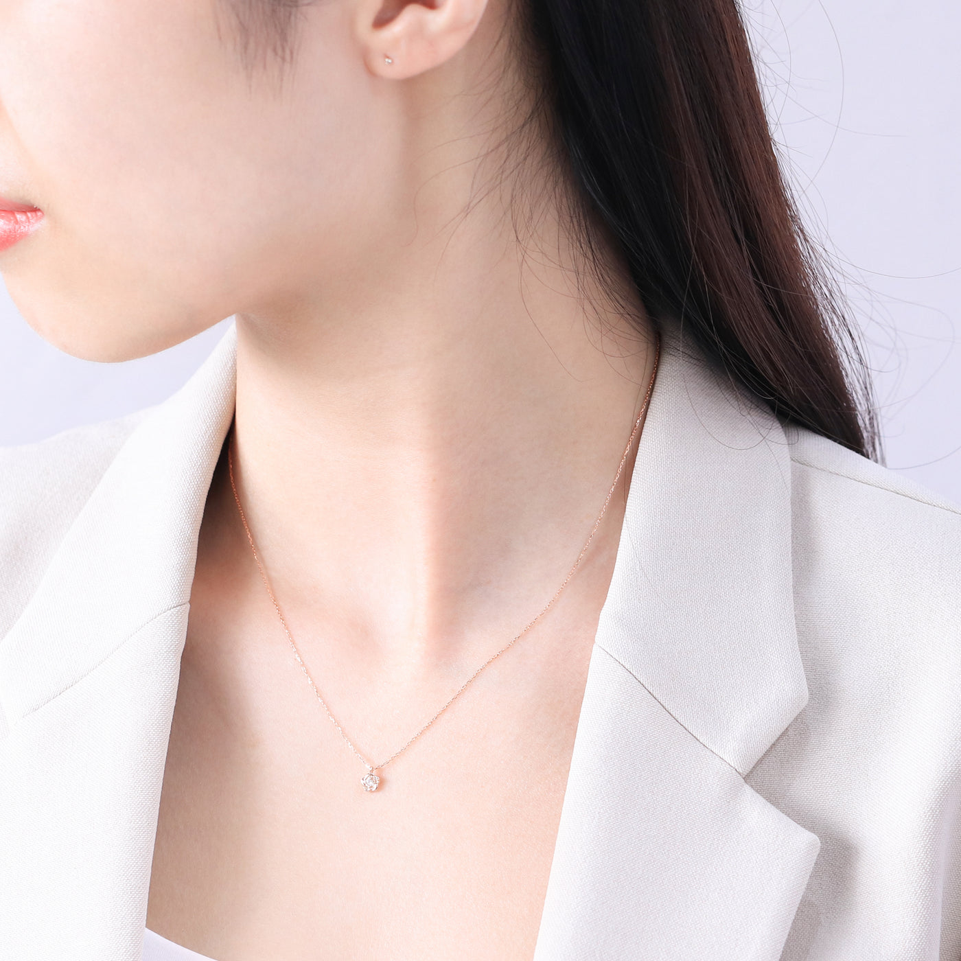 WEB限定】K10 ピンクゴールド ダイヤモンド フラワー ネックレス