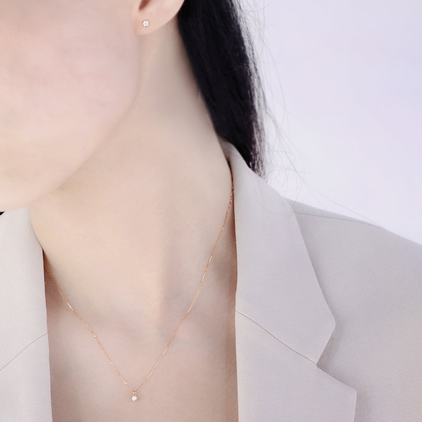 【WEB限定】K10 ピンクゴールド ダイヤモンド ネックレス