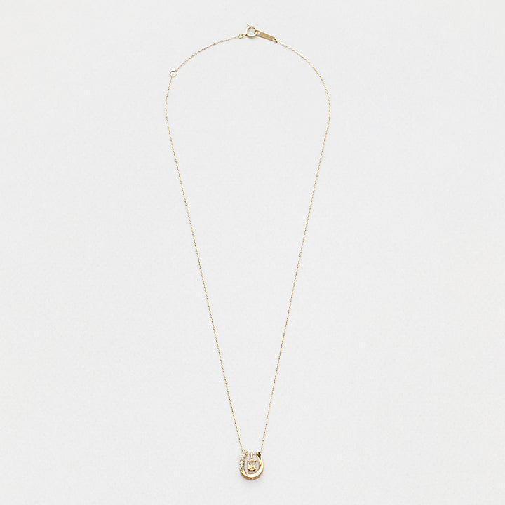 11月誕生石 K10 イエローゴールド シトリン 馬蹄 ネックレス