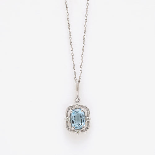 【WEB限定】3月誕生石 プラチナ アクアマリン ネックレス
