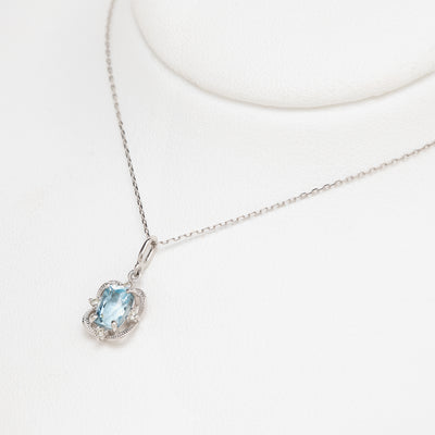 【WEB限定】3月誕生石 プラチナ アクアマリン ネックレス