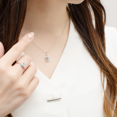 【WEB限定】3月誕生石 プラチナ アクアマリン ネックレス