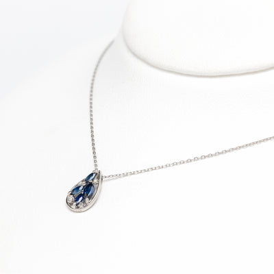 【WEB限定】9月誕生石 プラチナ サファイア しずく ネックレス