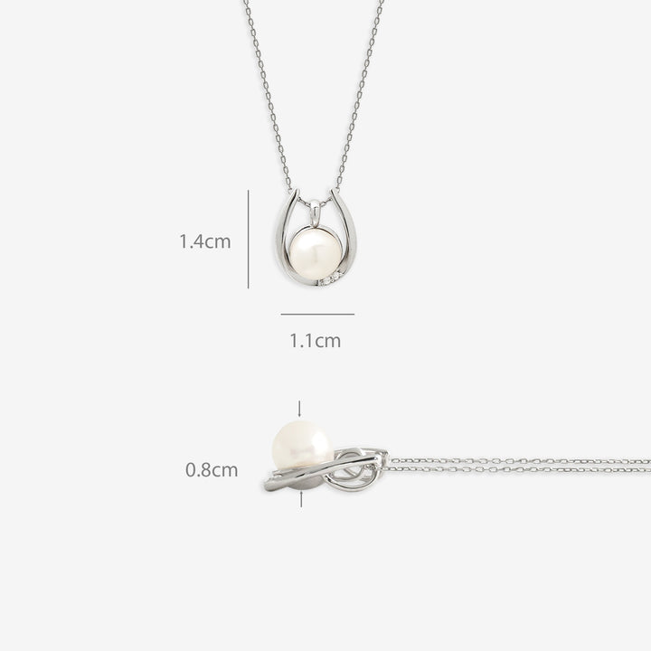 もやし あこや真珠 一粒 バロックパール ペンダント 8.0mmUP ドロップ