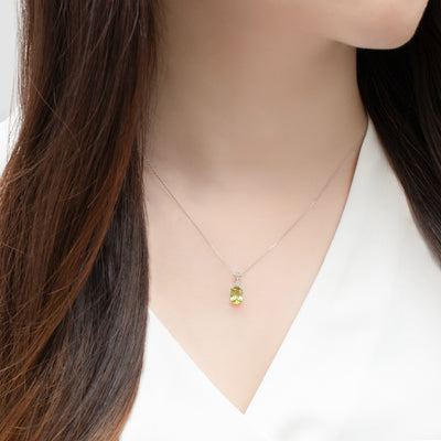 【WEB限定】8月誕生石 プラチナ ペリドット ネックレス