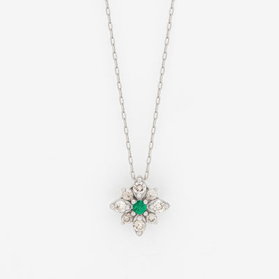 5月誕生石 プラチナ エメラルド ネックレス