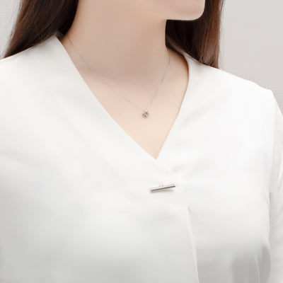 5月誕生石 プラチナ エメラルド ネックレス