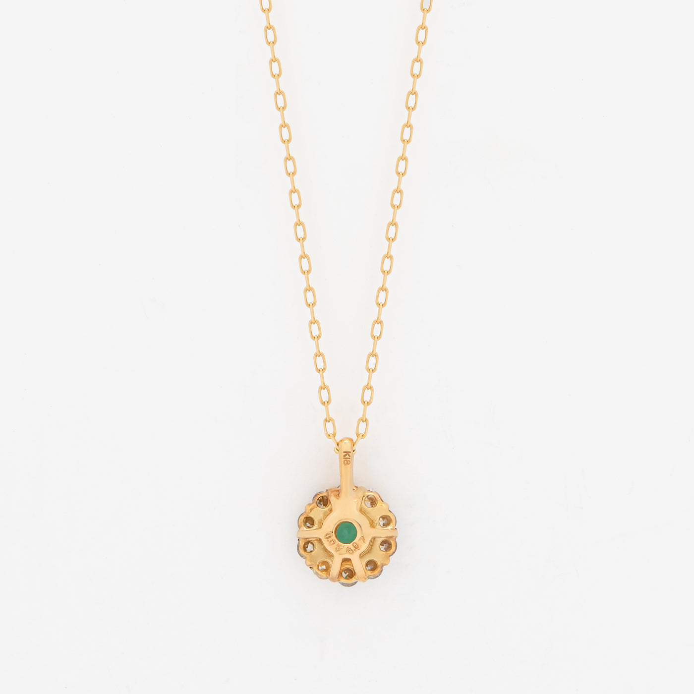 5月誕生石 K18 イエローゴールド エメラルド ネックレス