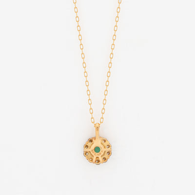 5月誕生石 K18 イエローゴールド エメラルド ネックレス