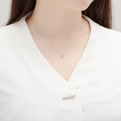 5月誕生石 K18 イエローゴールド エメラルド ネックレス