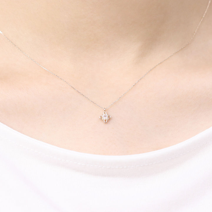 WEB限定】K10 イエローゴールド ローズクォーツ ネックレス