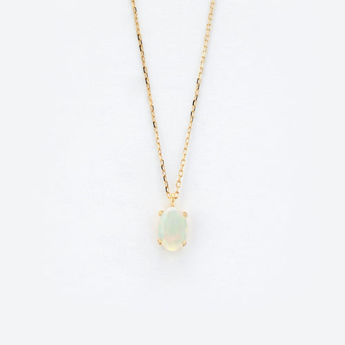 10月誕生石 K10 イエローゴールド オパール ネックレス
