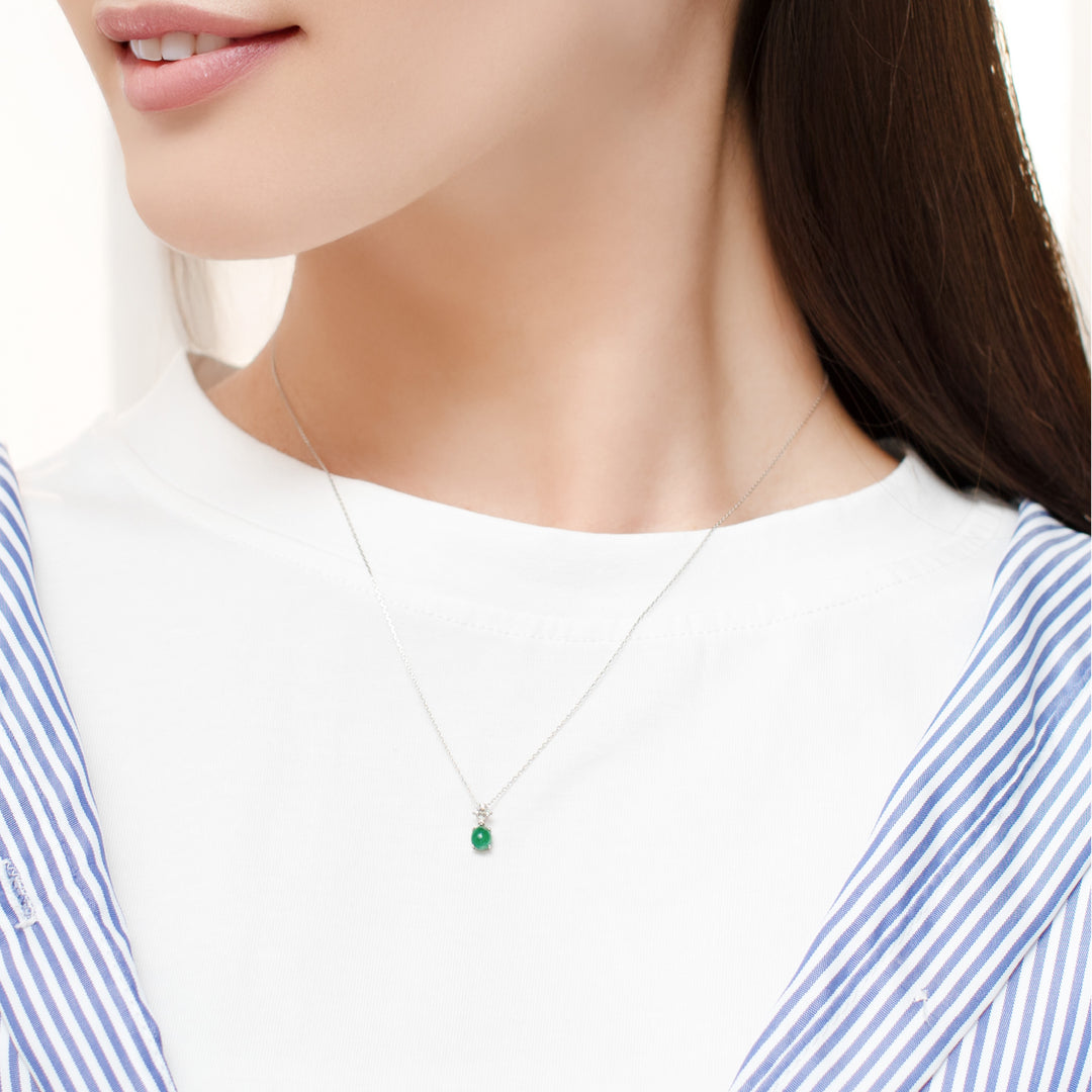 予約商品】5月誕生石 プラチナ エメラルド ネックレス