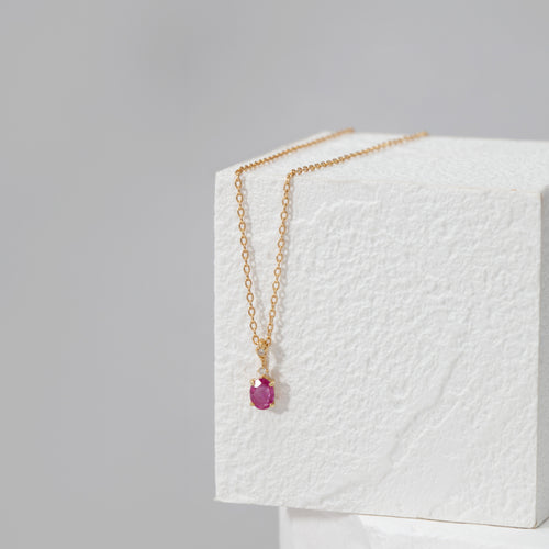 【予約商品】7月誕生石 K18 イエローゴールド ルビー ネックレス