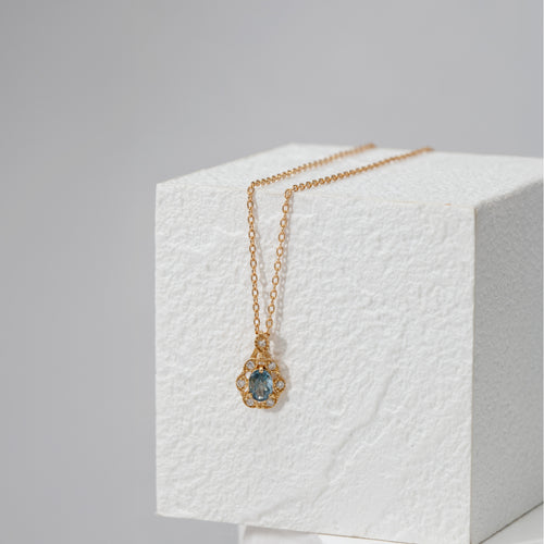 【予約商品】3月誕生石 K18 イエローゴールド アクアマリン ネックレス