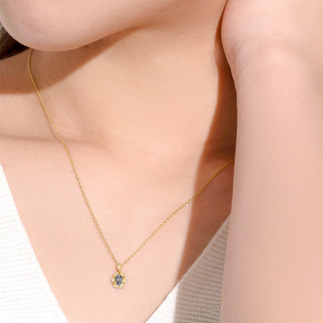 予約商品】3月誕生石 K18 イエローゴールド アクアマリン ネックレス