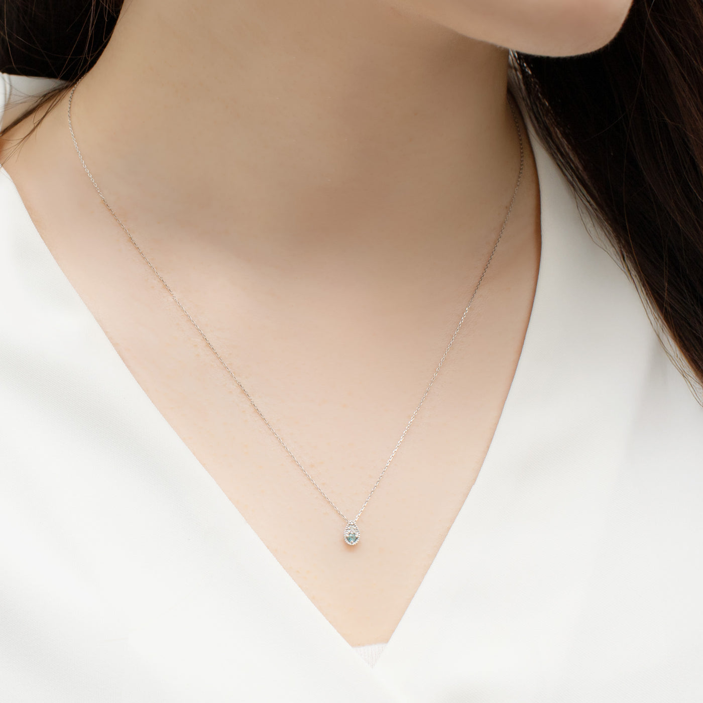 【WEB限定】6月誕生石 プラチナ アレキサンドライト しずく ネックレス