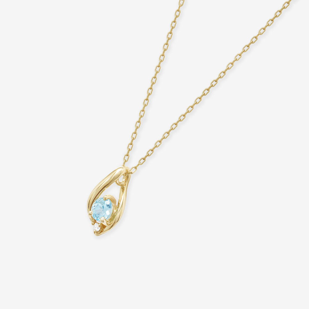 WEB限定】3月誕生石 K10 イエローゴールド アクアマリン しずく