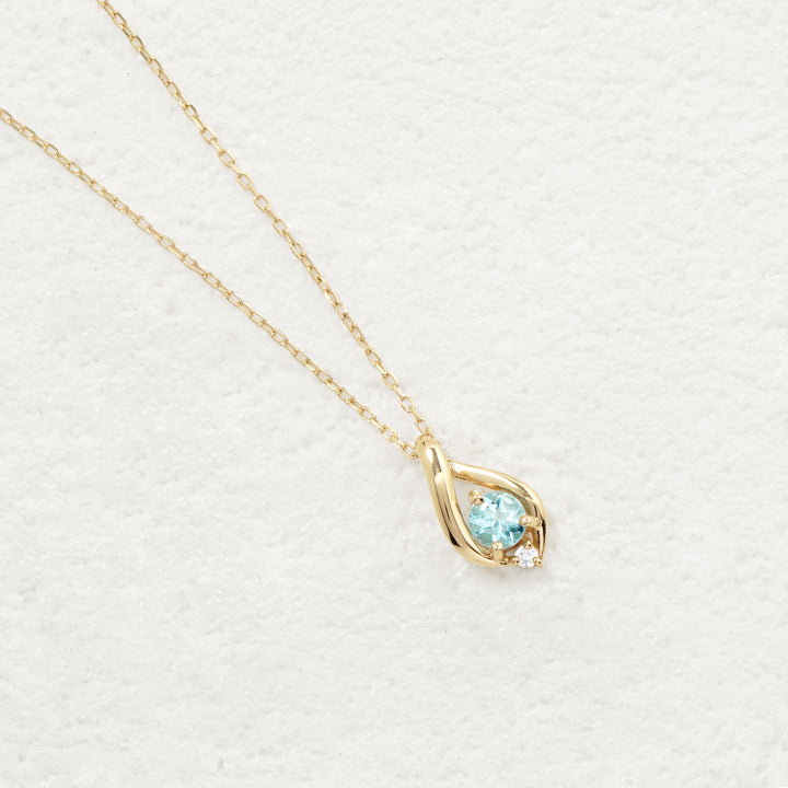 WEB限定】3月誕生石 K10 イエローゴールド アクアマリン しずく