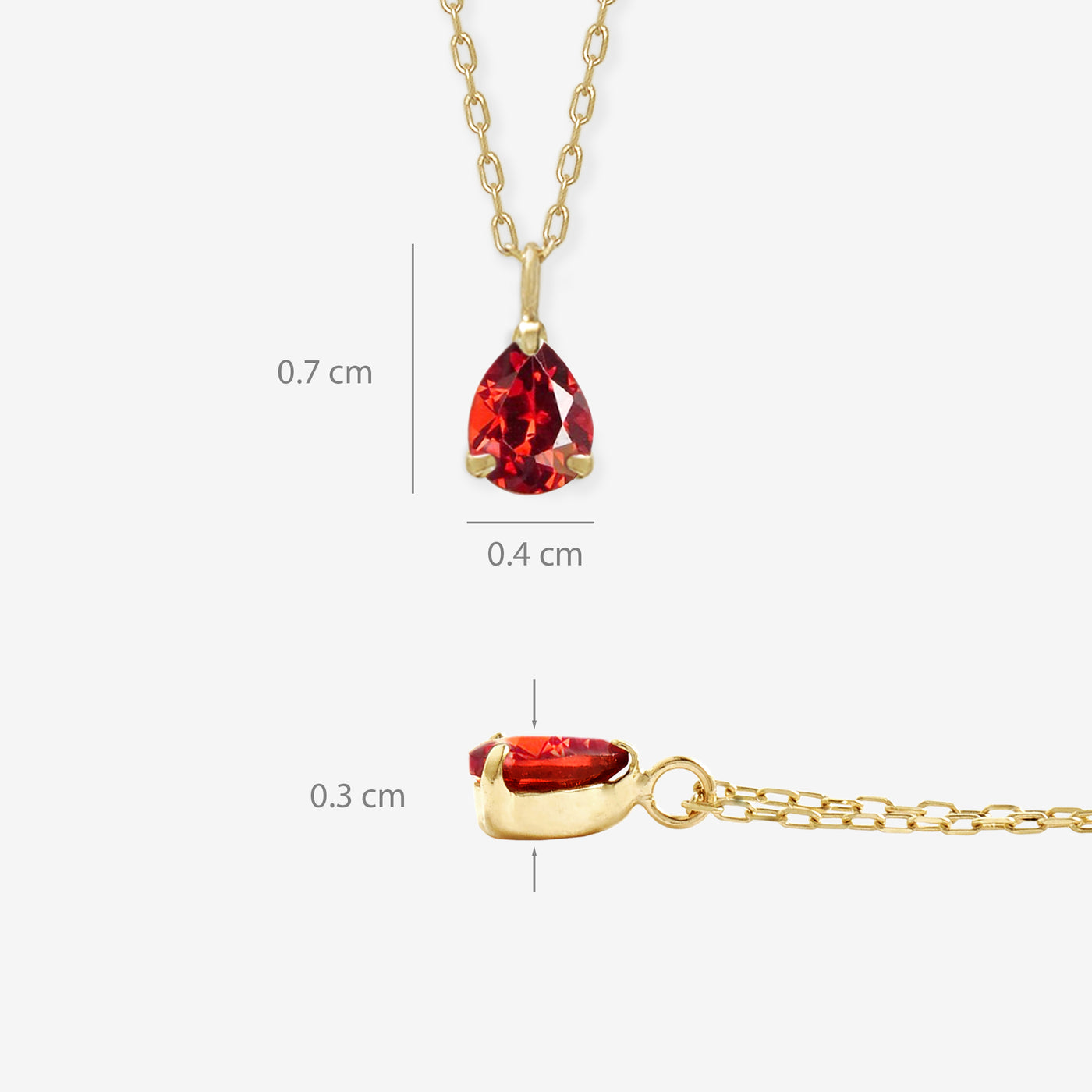【WEB限定】1月誕生石 K10 イエローゴールド ガーネット しずく ネックレス
