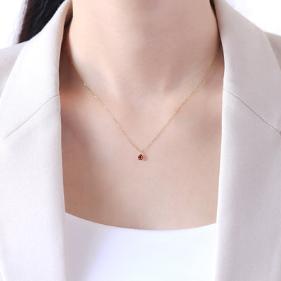 【WEB限定】1月誕生石 K10 イエローゴールド ガーネット しずく ネックレス