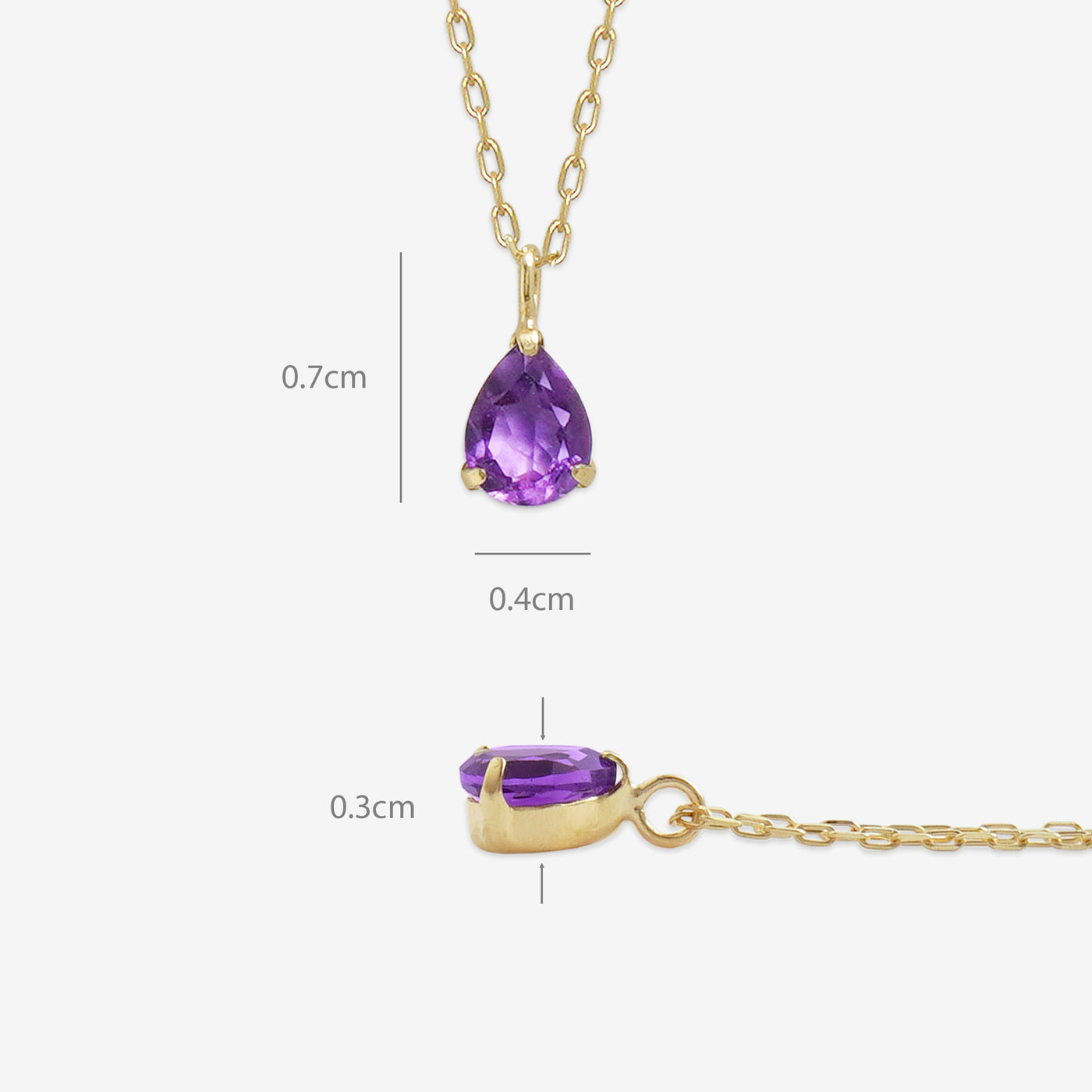 【WEB限定】2月誕生石 K10 イエローゴールド アメジスト しずく ネックレス