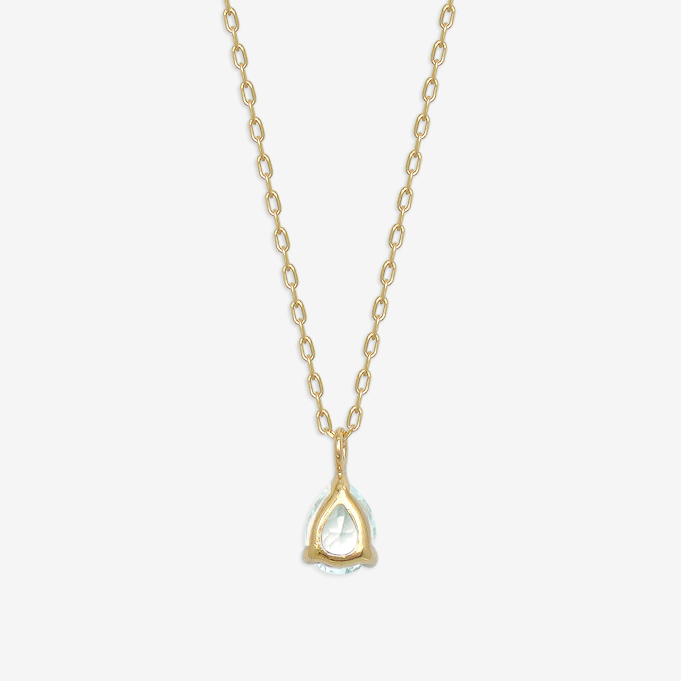 【WEB限定】3月誕生石 K10 イエローゴールド アクアマリン しずく ネックレス