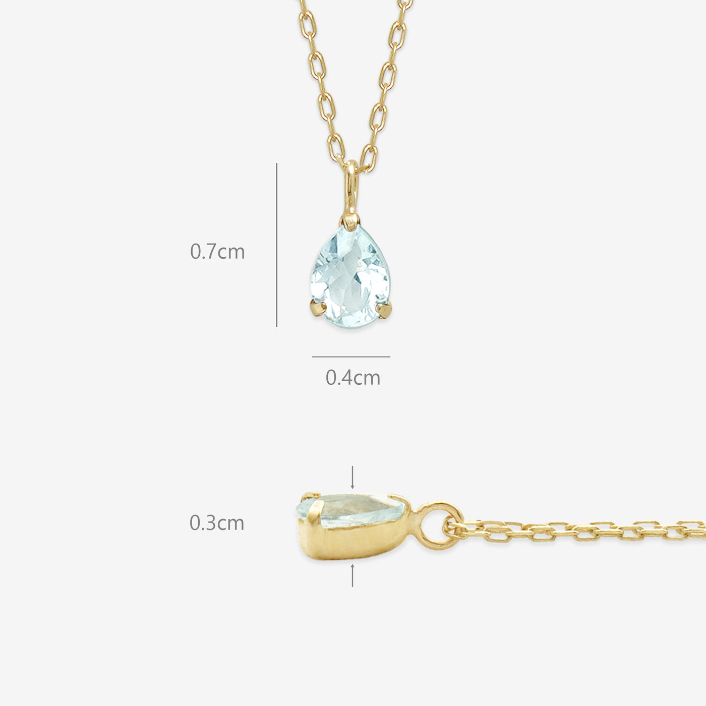 【WEB限定】3月誕生石 K10 イエローゴールド アクアマリン しずく ネックレス