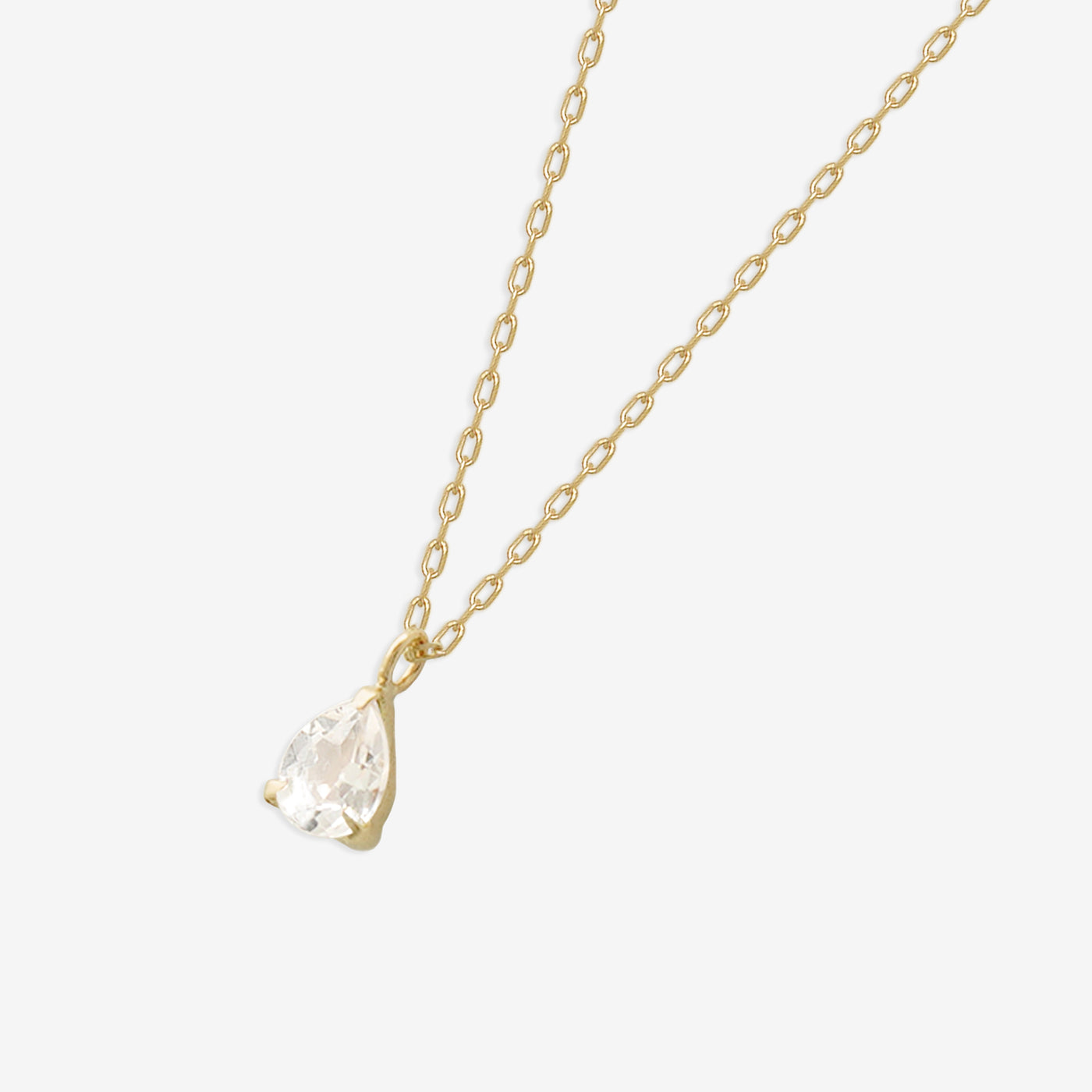 【WEB限定】4月誕生石 K10 イエローゴールド クォーツ しずく ネックレス