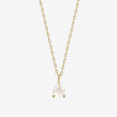 【WEB限定】4月誕生石 K10 イエローゴールド クォーツ しずく ネックレス