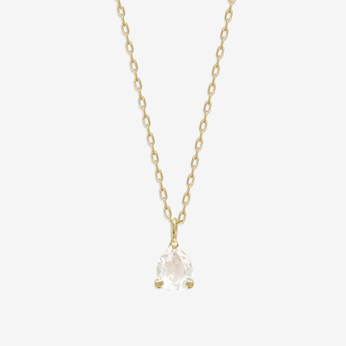 【WEB限定】4月誕生石 K10 イエローゴールド クォーツ しずく ネックレス