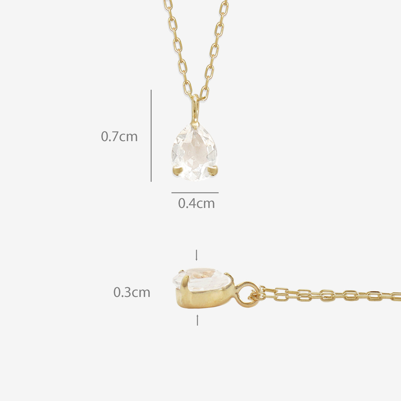 【WEB限定】4月誕生石 K10 イエローゴールド クォーツ しずく ネックレス