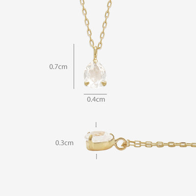 【WEB限定】4月誕生石 K10 イエローゴールド クォーツ しずく ネックレス