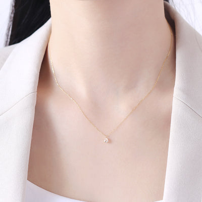 【WEB限定】4月誕生石 K10 イエローゴールド クォーツ しずく ネックレス