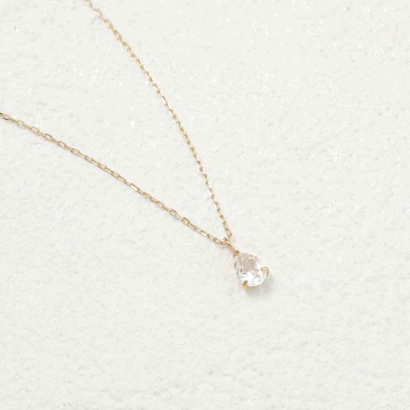 【WEB限定】4月誕生石 K10 イエローゴールド クォーツ しずく ネックレス