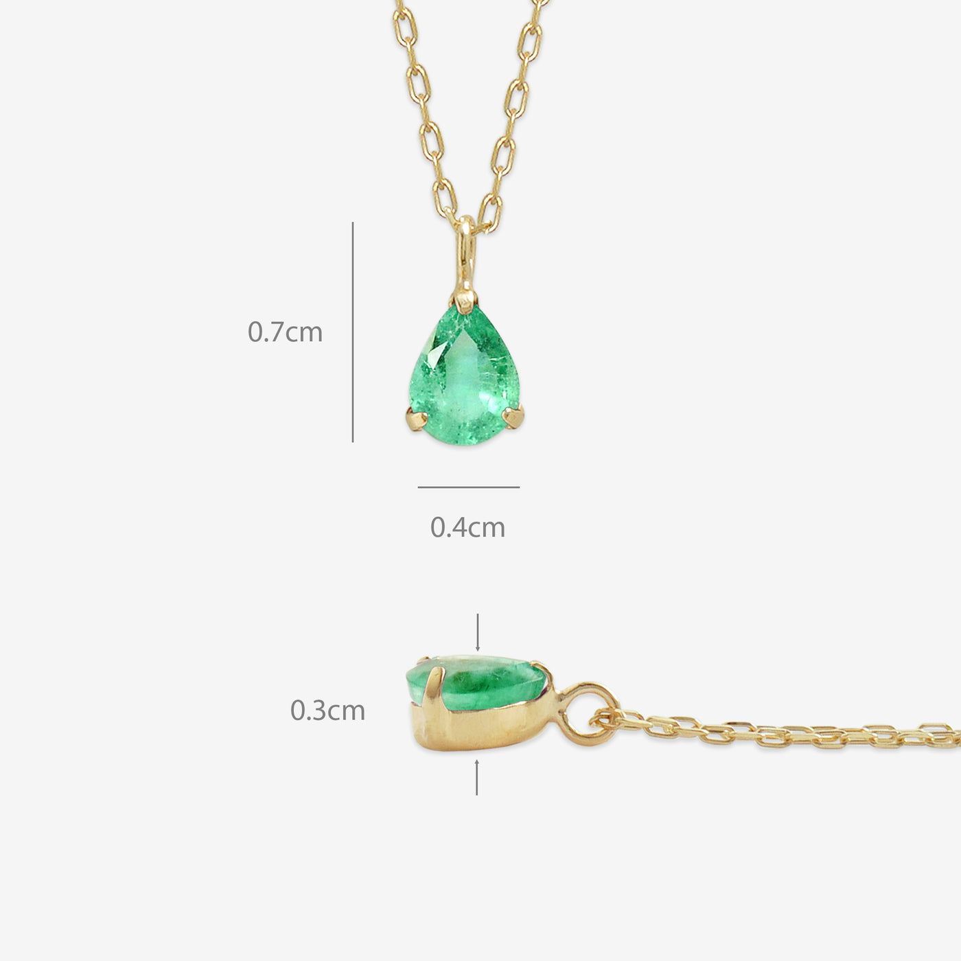 【WEB限定】5月誕生石 K10 イエローゴールド エメラルド しずく ネックレス