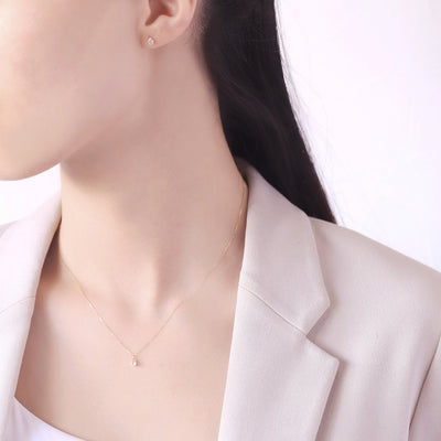 【WEB限定】6月誕生石 K10 イエローゴールド ムーンストーン しずく ネックレス