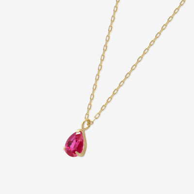 【WEB限定】7月誕生石 K10 イエローゴールド ルビー しずく ネックレス