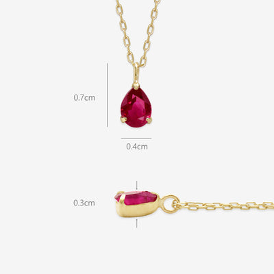 【WEB限定】7月誕生石 K10 イエローゴールド ルビー しずく ネックレス