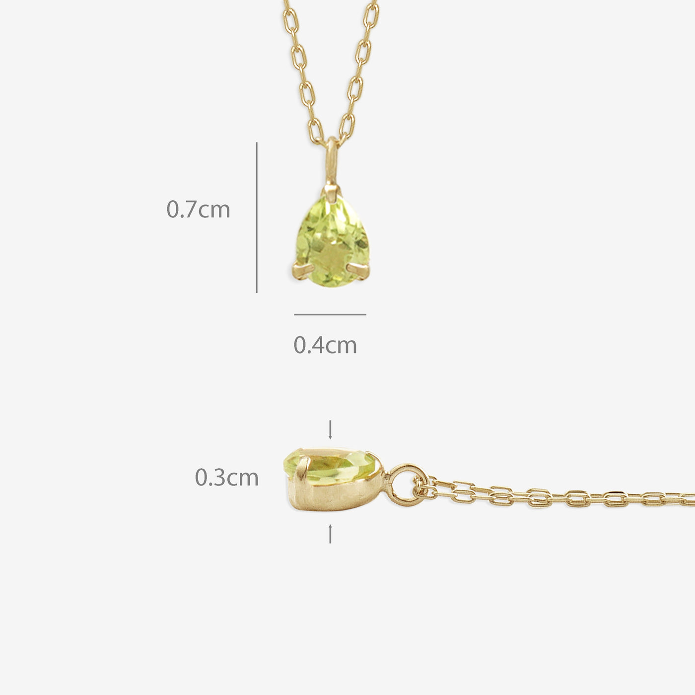 【WEB限定】8月誕生石 K10 イエローゴールド ペリドット しずく ネックレス