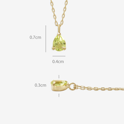 【WEB限定】8月誕生石 K10 イエローゴールド ペリドット しずく ネックレス